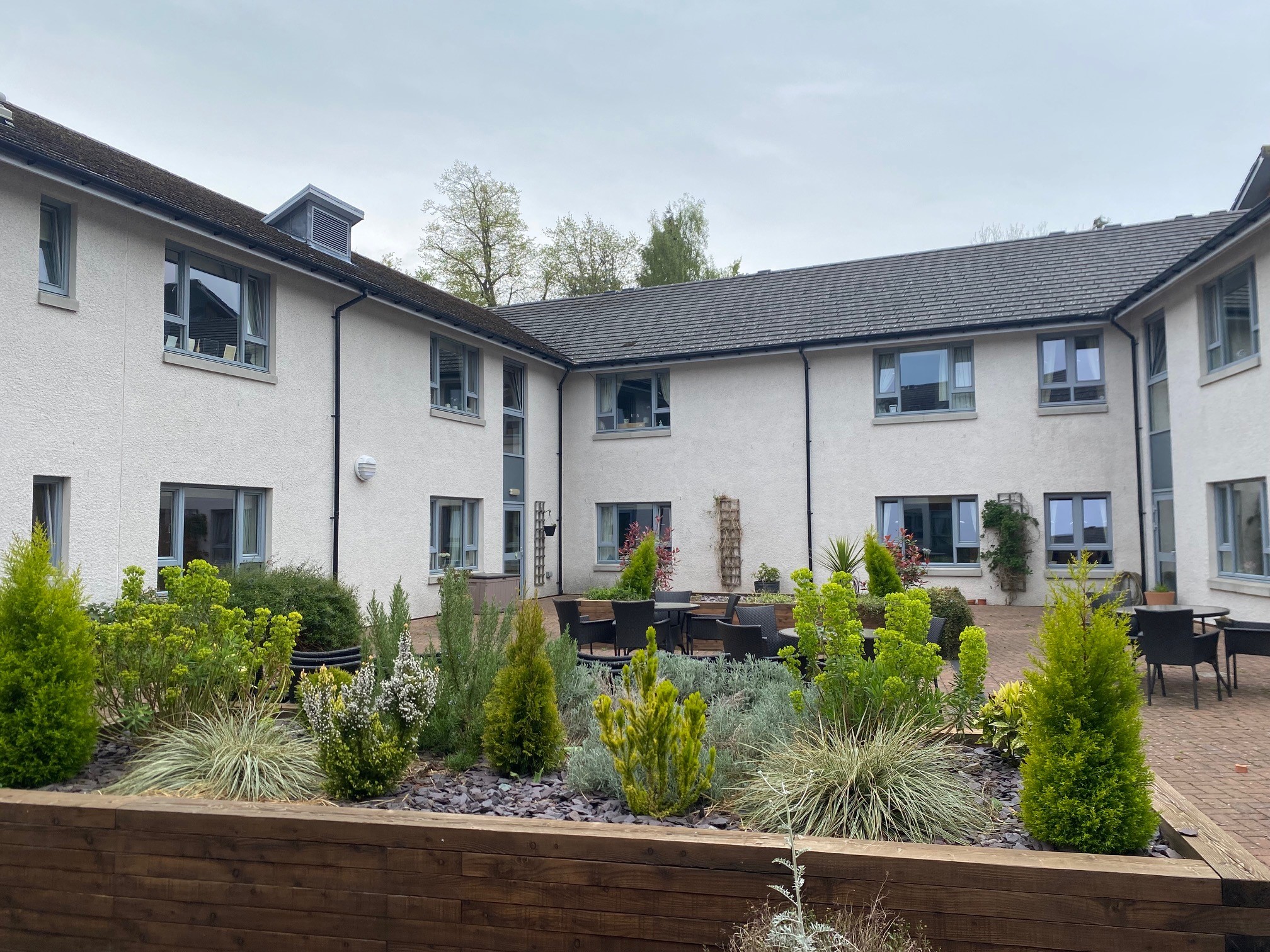 Courtyard with Plants & Seating Area